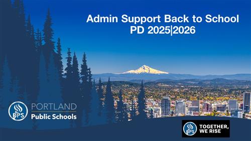 Admin Support Back to School PD 2025|2026